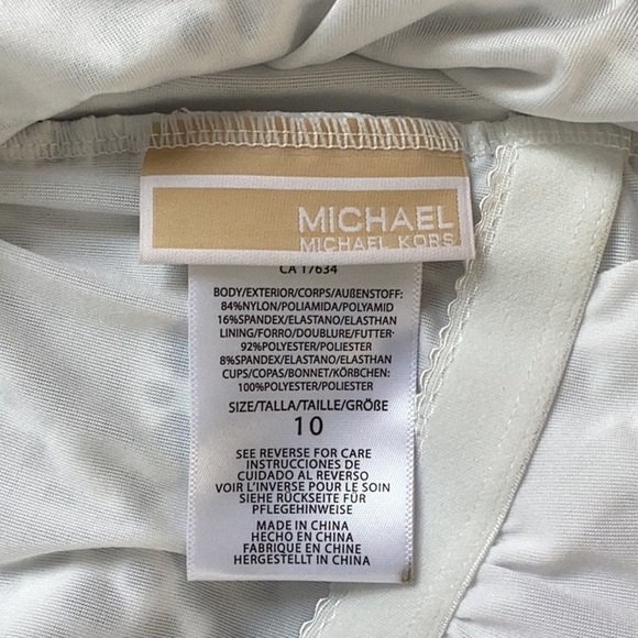 NWT Michael Kors Chain Ring One Shoulder One Piece Swimsuit Animal Print Dot 10 - Picture 4 of 9